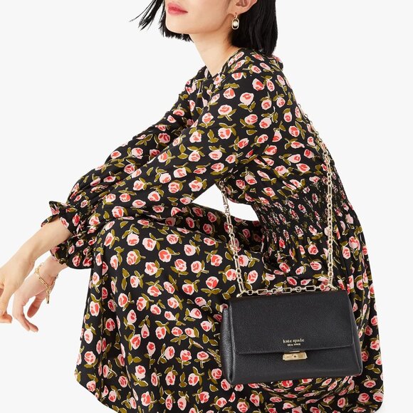 kate spade new york Carlyle Leather Medium Shoulder Bag - Black - Picture 5 of 8